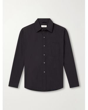 mfpen Executive Striped Cotton-Poplin Shirt - Blue