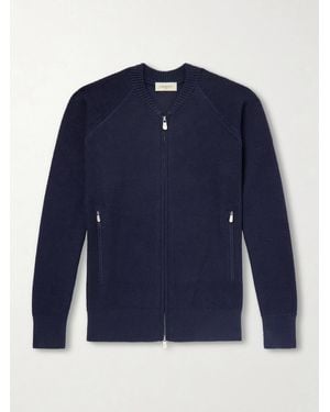 Piacenza 1733 Slim-Fit Honeycomb-Knit Cotton Bomber Jacket - Blue