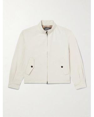 FRIZMWORKS Buddy Cropped Cotton-Blend Twill Harrington Jacket - Natural