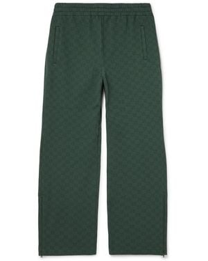 Gucci Straight-Leg Logo-Jacquard Tech-Jersey Sweatpants - Green