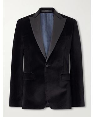 Paul Smith Satin-Trimmed Cotton-Velvet Tuxedo Jacket - Schwarz