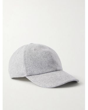 The Elder Statesman Wool And Cashmere-blend Baseball Cap - Grey
