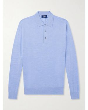 Fedeli Sportman Cashmere And Silk-blend Polo Shirt - Blue