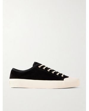 Morjas Plimsoll Rubber-Trimmed Suede Trainers - Black