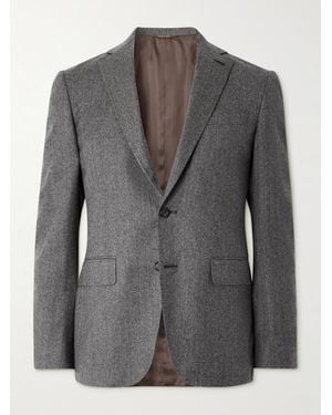 Canali Impeccabile Double-Breasted Wool Suit Jacket - Grey