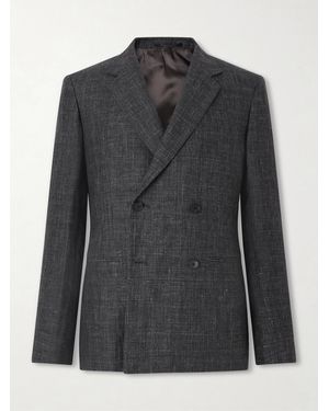 MR P. Delave Linen Check Jacket - Black