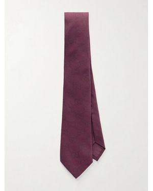 Gucci 7Cm Logo-Jacquard Cotton And Silk-Blend Twill Tie - Purple