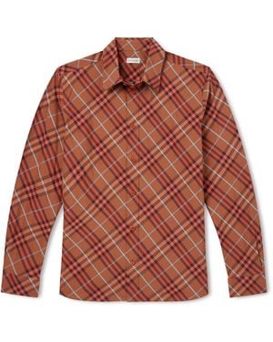 Burberry Robert Checked Cotton Shirt - Red