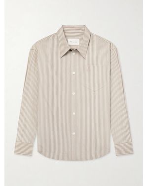 Ami Paris Striped Cotton-Poplin Shirt - White