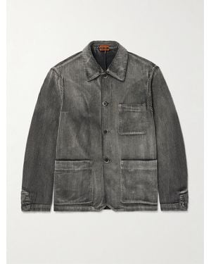 Barena Garment-dyed Cotton-corduroy Overshirt - Grey