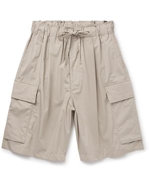 Kaptain Sunshine Straight-Leg Cotton-Blend Shell Drawstring Cargo Shorts - White