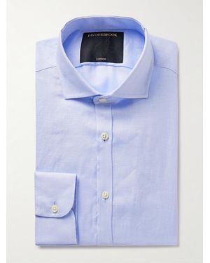 Favourbrook Bridford Cutaway-Collar Linen Shirt - Blue
