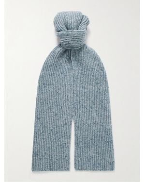 Inis Meáin Ribbed Cashmere Scarf - Blue