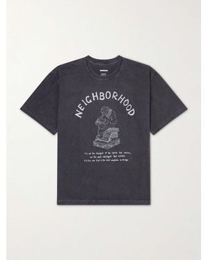 Neighborhood Printed Cotton-Jersey T-Shirt - Blue