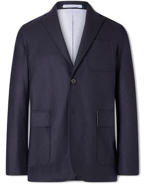 Beams Plus Wool-Blend Flannel Blazer - Blue