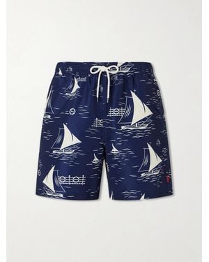 Polo Ralph Lauren Straight-leg Mid-length Printed Swim Shorts - Blue