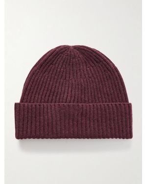 Brunello Cucinelli Ribbed Cashmere Beanie - Red