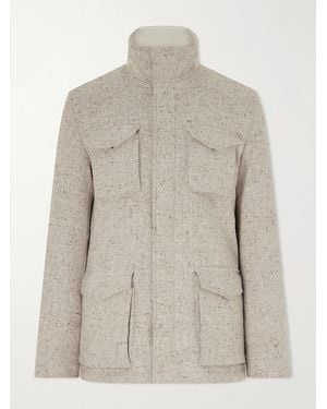 Herno Virgin Wool-Tweed Field Jacket - Natural