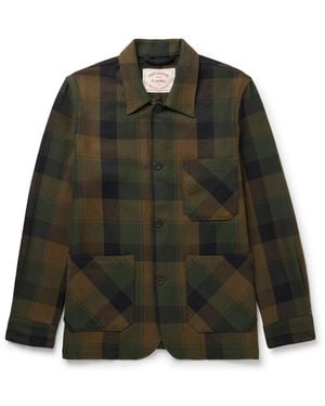Portuguese Flannel Labura Checked Organic Cotton-Twill Overshirt - Green