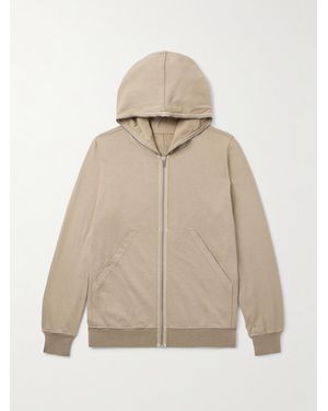 Rick Owens Cotton-jersey Zip-up Hoodie - Natural