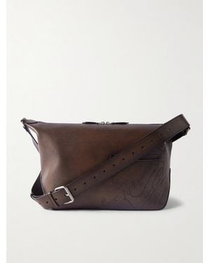 Berluti Toujours Scritto Umhängetasche aus Venezia-Leder - Braun