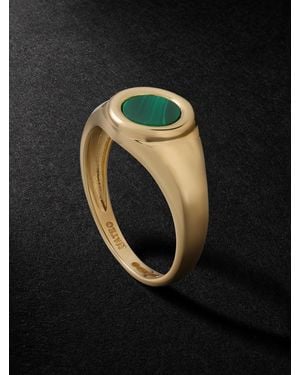 Mateo Malachite Signet Ring - Black