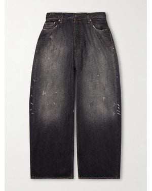 Acne Studios 2023 Paint-Splattered Distressed Wide-Leg Jeans - Grey