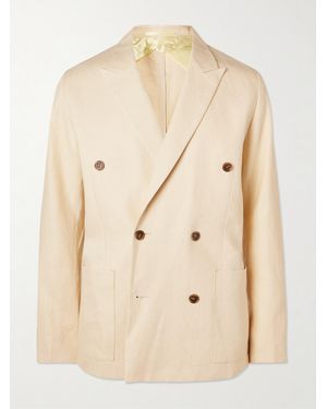 NN07 Jordin 1454 Double-Breasted Linen Blazer - Natural
