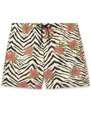 Celine Mid-Length Straight-Leg Printed Swim Shorts - White