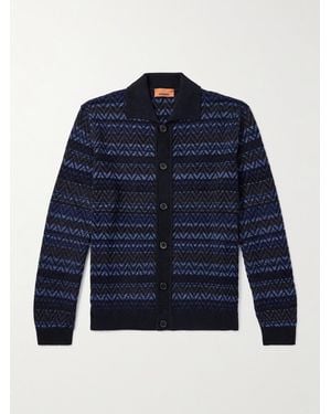 Missoni Striped Jacquard-knit Cardigan - Blue