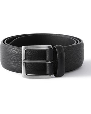 Anderson's 3.5cm Full-grain Leather Belt - Black