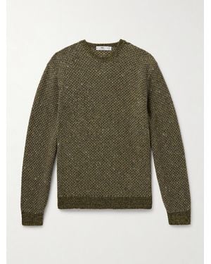 Inis Meáin Breidin Merino Wool And Cashmere-blend Sweater - Green