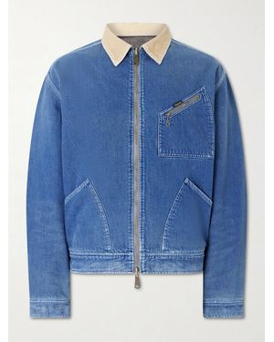 Kapital Virgin Mary Reversible Corduroy-trimmed Denim Jacket - Blue