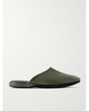 Charvet Leather Slippers - Green