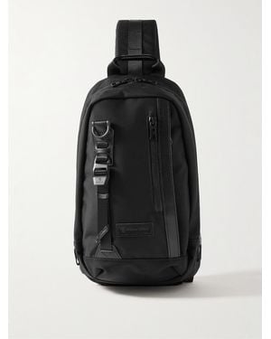master-piece Potential Leather-Trimmed Cordura Ballistic Nylon Sling Bag - Black