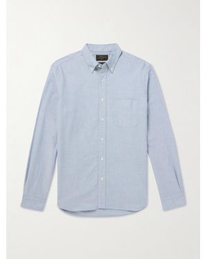 Beams Plus Button-Down Collar Cotton Oxford Shirt - Blue
