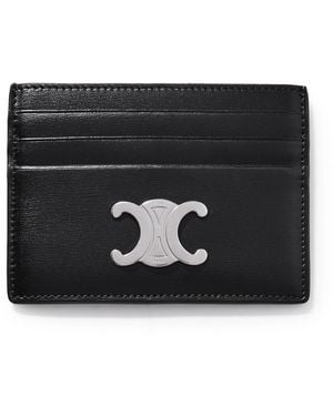 Celine Logo-Embellished Textured-Leather Cardholder - Black