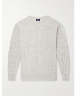 Drake's Cable-Knit Virgin Wool Sweater - Weiß