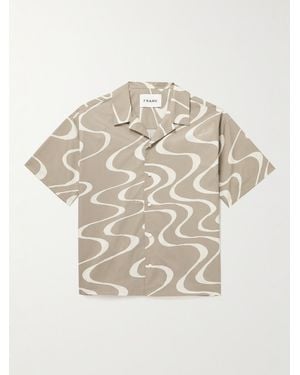 FRAME Camp-Collar Printed Organic Cotton Shirt - Natural
