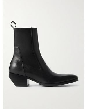 Rick Owens Waxed-leather Chelsea Boots - Black