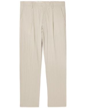 NN07 Bill 5721 Straight-Leg Organic Cotton-Blend Seersucker Pants - Natural