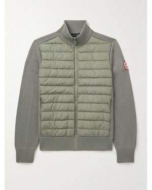 Canada Goose Hybridge Slim-Fit Quilted Down Shell And Merino Wool Jacket - Green
