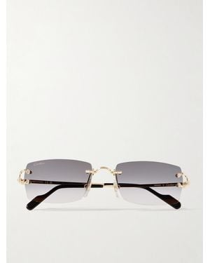Cartier Signature C Rimless Square-Frame-Tone Sunglasses - White