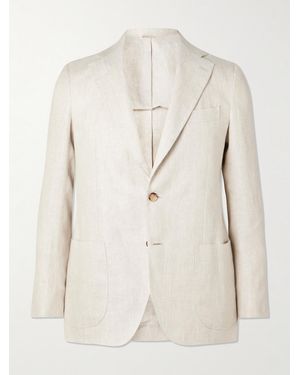 De Petrillo Linen Suit Jacket - Natural