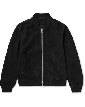 MR P. Suede Bomber Jacket - Black
