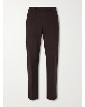 James Purdey & Sons Straight-leg Stretch Cotton-twill Trousers - Brown