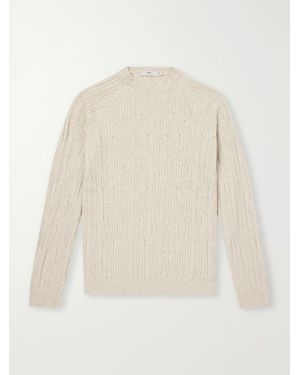 Inis Meáin Stranded Sailor Merino Wool and Cashmere-Blend Sweater - Weiß