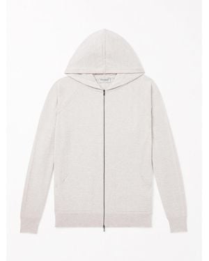 John Smedley Carty Merino Wool Zip-up Hoodie - White