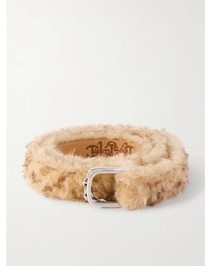424 Hoorsenbuhs 3.5Cm Shearling Belt - Natural