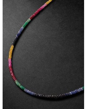 JIA JIA Dark Rainbow Gold Sapphire Beaded Necklace - Black